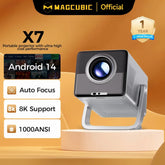 Magcubic X7 8K Support HD 1080P 1000ANSI Projector With Android 14 5W Speaker WiFi6 BT5.4 Outdoor Video Home Theater Projector