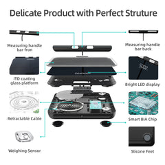 Smart Body Weight Scales 2024 New Body Fat Scale 8 Electrodes Bioimpedance Scale Professional Body Composition Analysis Scale - Buyme24seven