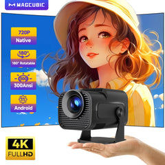 Magcubic HY320 Mini Newly Native 720P Android 11 4K Projector 300ANSI Wifi6 BT5.0 Cinema Outdoor Portable 180° Rotable Projector - Buyme24seven