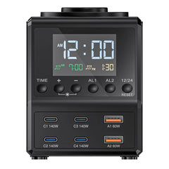 BlitzWolf® BW-FW10 240W 10-in-1 GaN Wireless Alarm Clock Charger - Buyme24seven