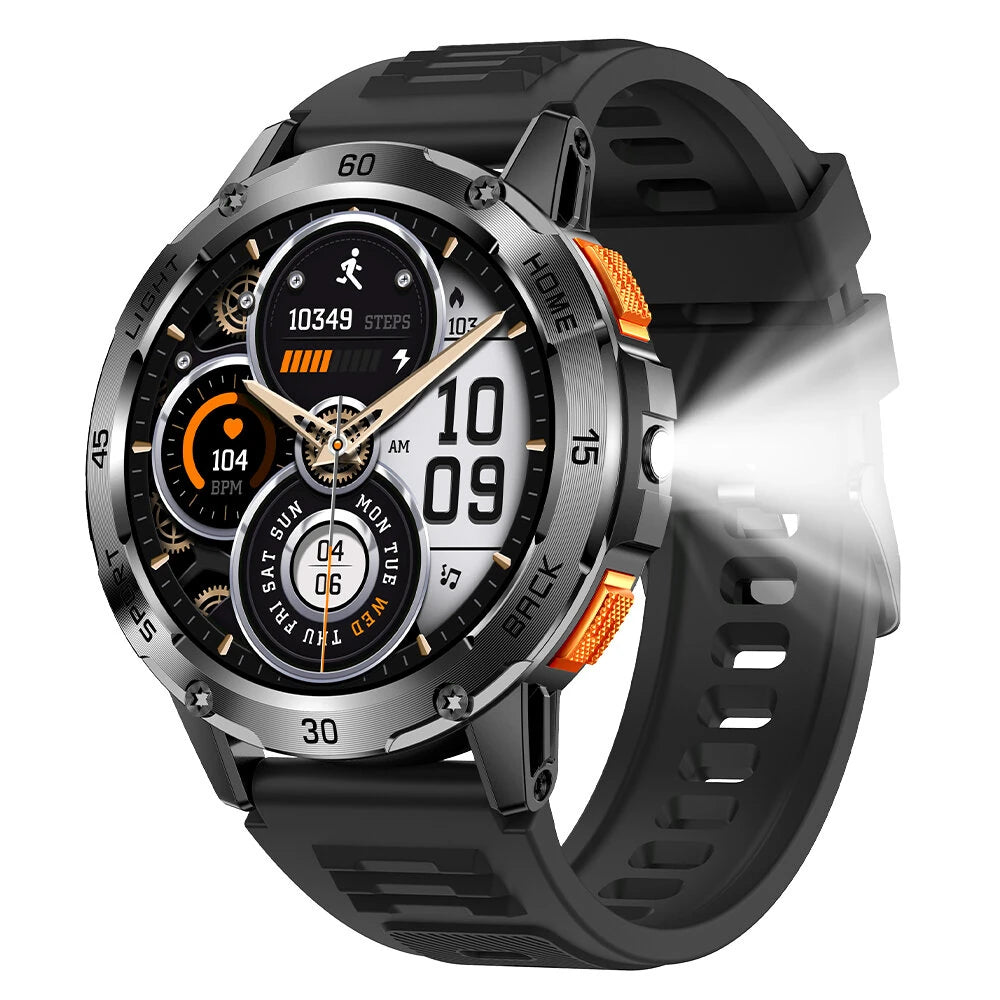 BlitzWolf® BW-AT7 Smart Watch – 1.53" Display, Bluetooth Calling, Health Monitoring, Multi-Sport Modes, IP68 Waterproof – Black - Buyme24seven
