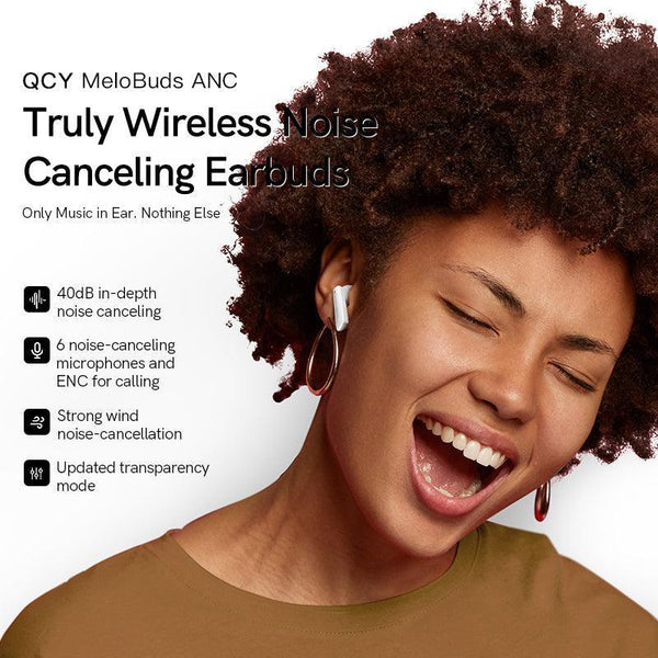 QCY MeloBuds ANC Wireless Earbuds, 40dB Hybrid ANC, 30H Playtime - Buyme24seven
