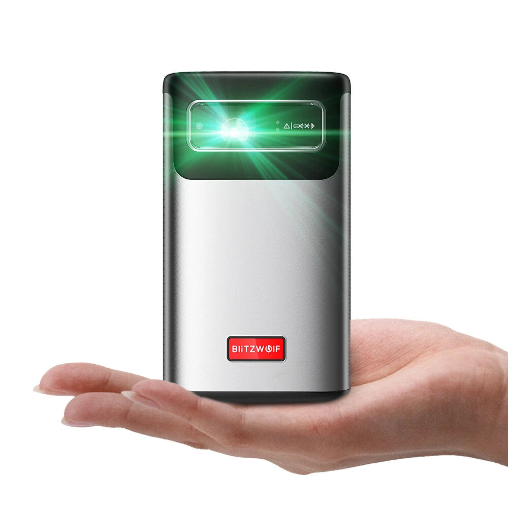 BlitzWolf® BW-VT2 ProMax DLP Mini Projector – WiFi 6, Android TV, Bluetooth 5.0, Auto Focus & Keystone, Built-in Battery, 3D Home Theater - Buyme24seven