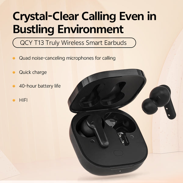 QCY T13 True Wireless Earbuds, ENC Noise Cancelling, 40H Playtime - Buyme24seven