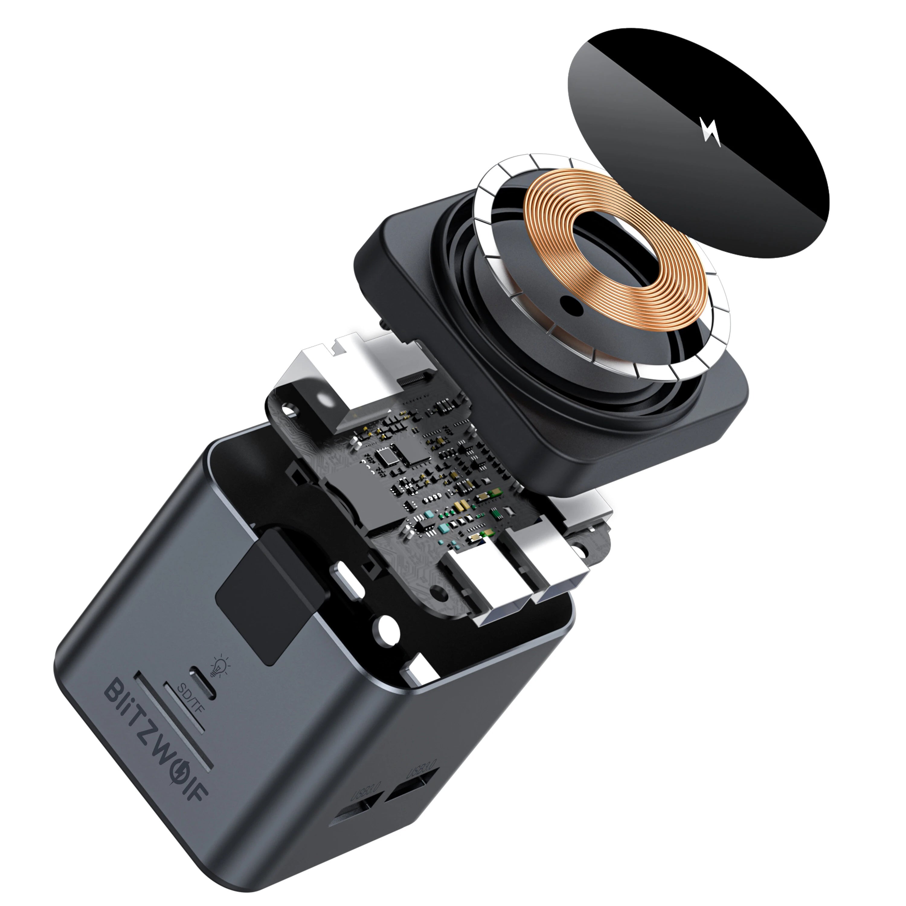 BlitzWolf® BW-TH17 9-in-1 Type-C Docking Station with 15W Wireless Charger & USB-C Hub - Buyme24seven