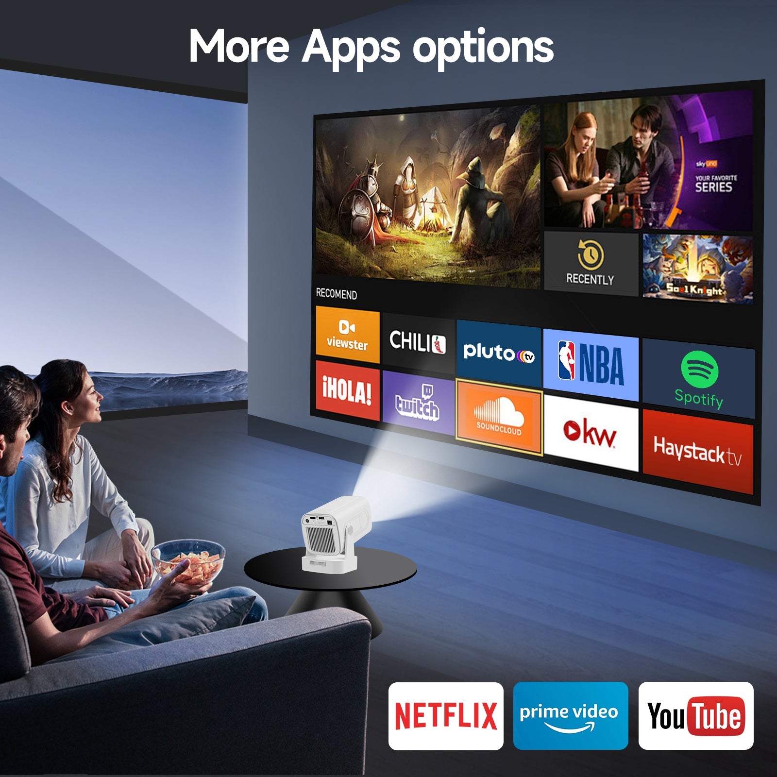 Magcubic HY310 Mini Projector Auto Focus 4K Native 1080P 260ANSI Android11 5W Speaker Air Mouse Voice Assistant Upgrated HY300 - Buyme24seven