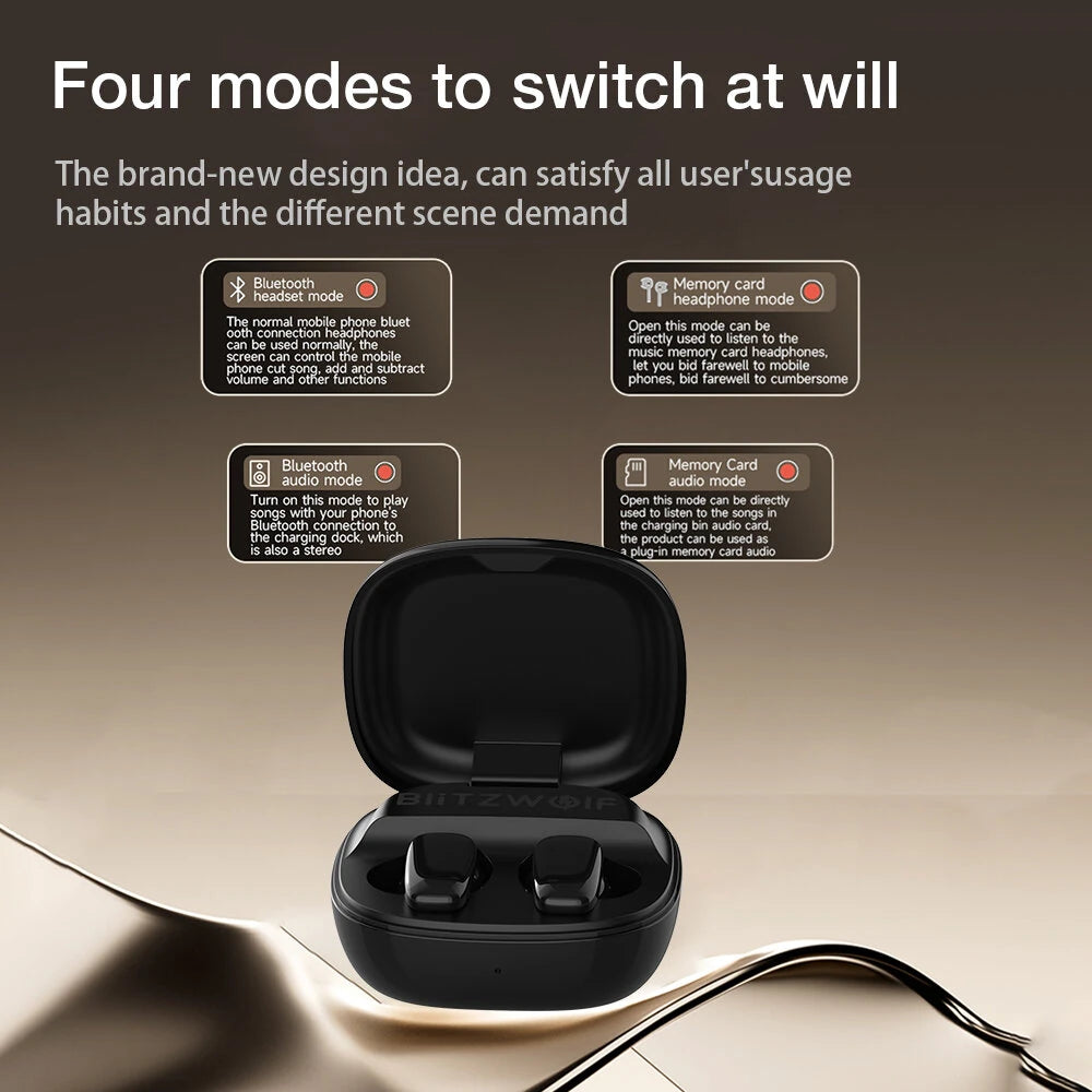 BlitzWolf® BW-FYE16 Plus TWS Earbuds with LED Touch Screen, ANC & TF Card Support - Buyme24seven