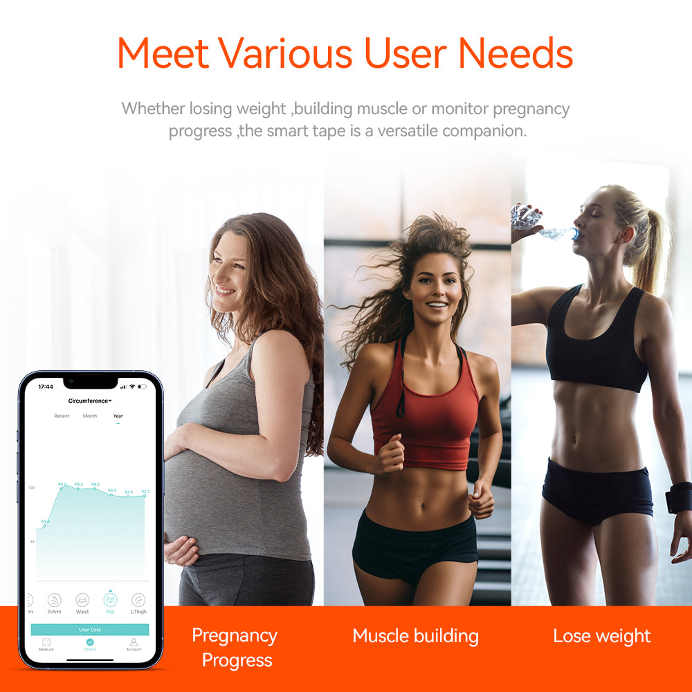 Smart Body Tape Measure 2024 New Body Chest Waist Hip Arm Leg Soft Tape Measure CM Inch Double Scale Measuring Tapes with App - Buyme24seven