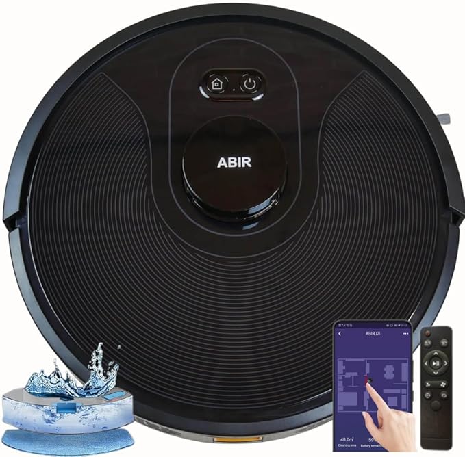 ABIR X8 Robot Vacuum Cleaner ,Laser System, Multiple Floors Maps, Zone Cleaning,Restricted Area Setting for Home Carpet Cleaning - Buyme24seven