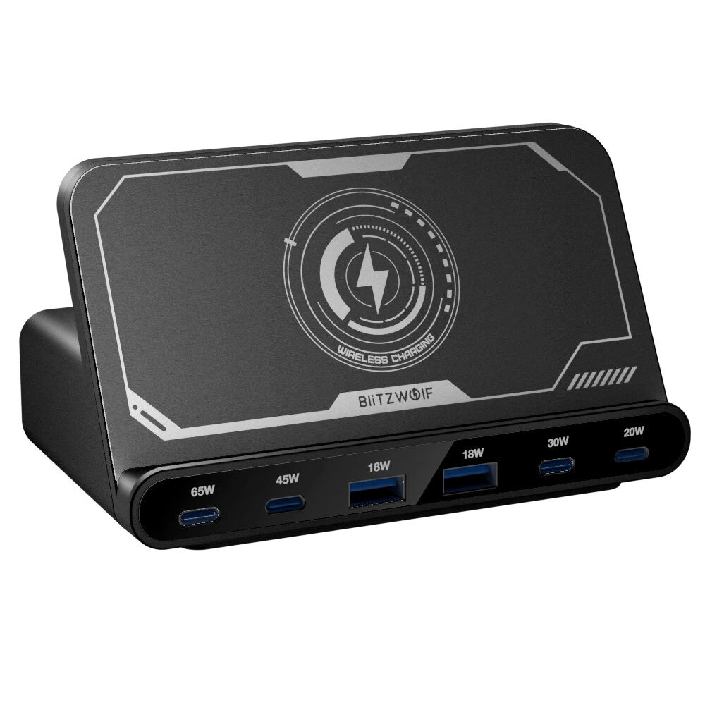 BlitzWolf® BW-S27 160W 6-Port USB PD Fast Charger with Wireless Charging - Buyme24seven