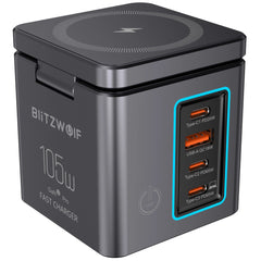 BlitzWolf® BW-i113 105W 6-in-1 GaN Desktop Charging Station with Wireless Charge - Buyme24seven