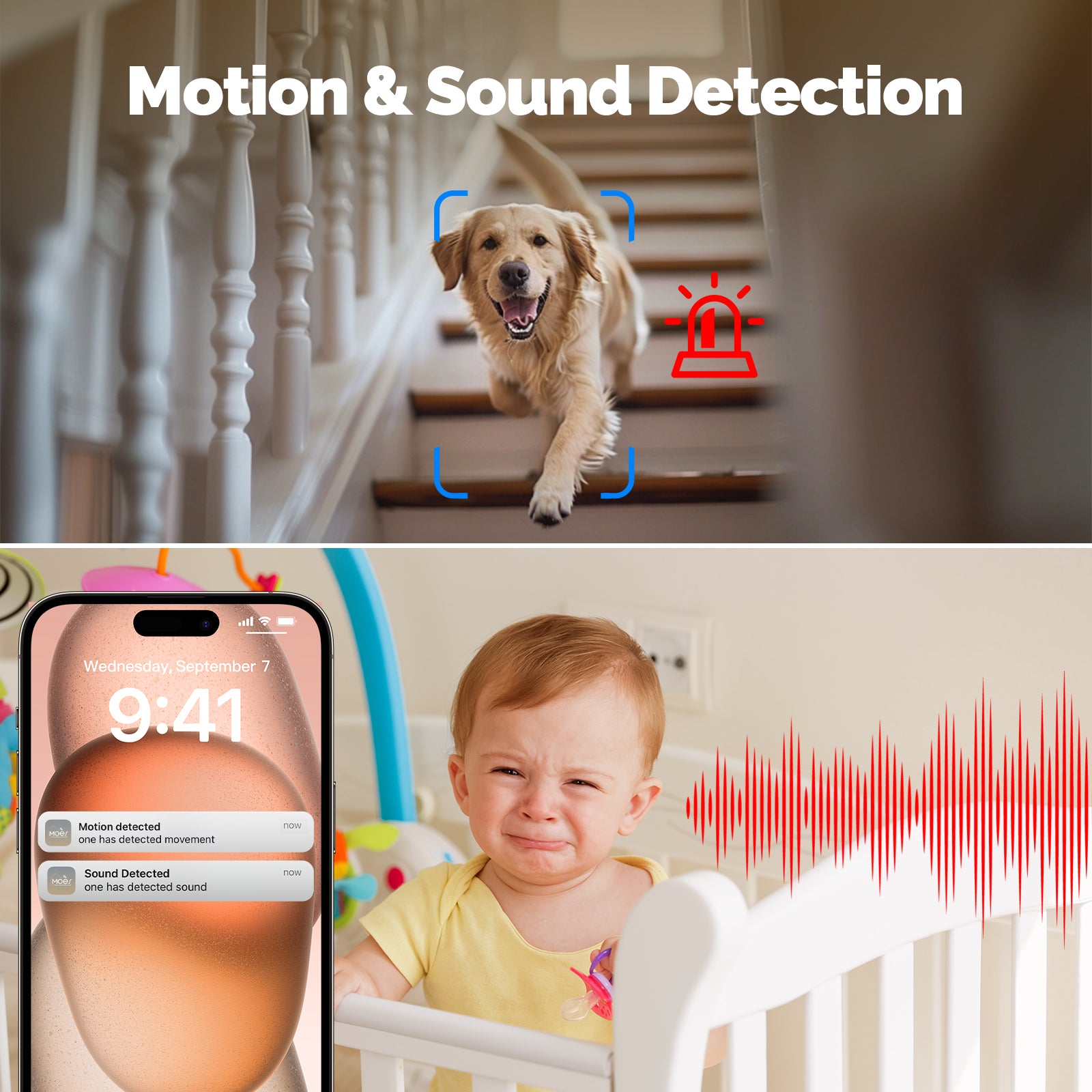 MOES Tuya Wi-Fi 6 Smart Indoor 4MP HD Security Pan/Tilt Camera Motion Tracking & Sound Detection Infrared Night Vision Monitor - Buyme24seven