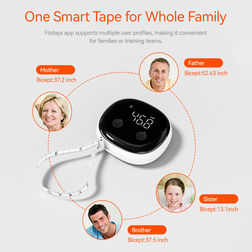 Smart Body Tape Measure 2024 New Body Chest Waist Hip Arm Leg Soft Tape Measure CM Inch Double Scale Measuring Tapes with App - Buyme24seven