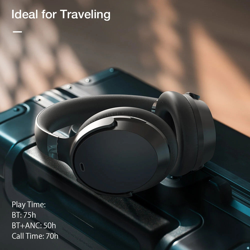 BlitzWolf® BW-HP5 Lite Bluetooth Headphones – Dual ANC, Dual Drivers, 1000mAh Battery, AAC Stereo Sound, Wireless with Mic – Black - Buyme24seven