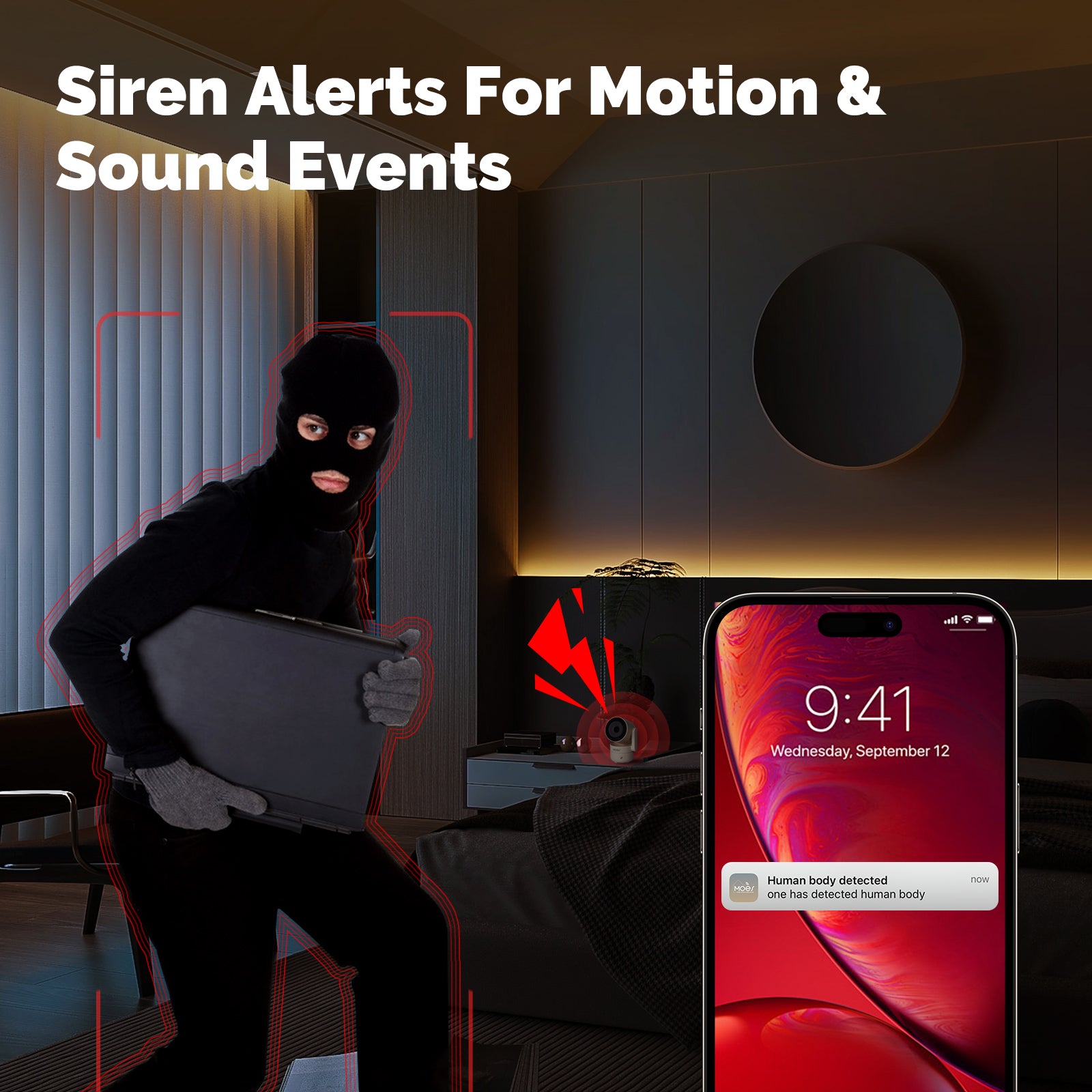 MOES Tuya Wi-Fi 6 Smart Indoor 4MP HD Security Pan/Tilt Camera Motion Tracking & Sound Detection Infrared Night Vision Monitor - Buyme24seven