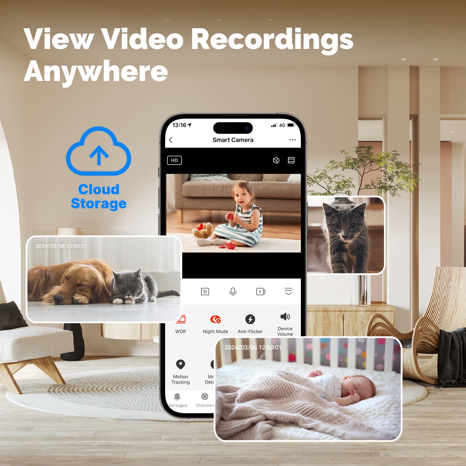 MOES Tuya Wi-Fi 6 Smart Indoor 4MP HD Security Pan/Tilt Camera Motion Tracking & Sound Detection Infrared Night Vision Monitor - Buyme24seven