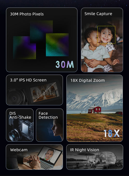 ORDRO B320 18X Digital Zoom Camcorder Infrared Night Vision Video  Camera  Recorder - Buyme24seven