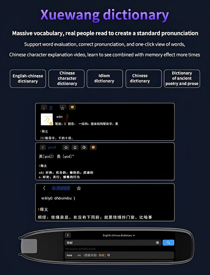 S65pro Dictionary Translation Pen Scan Reader Device Text Scanning Reading Translator WiFi/BT Connection Online Photo Translate - Buyme24seven