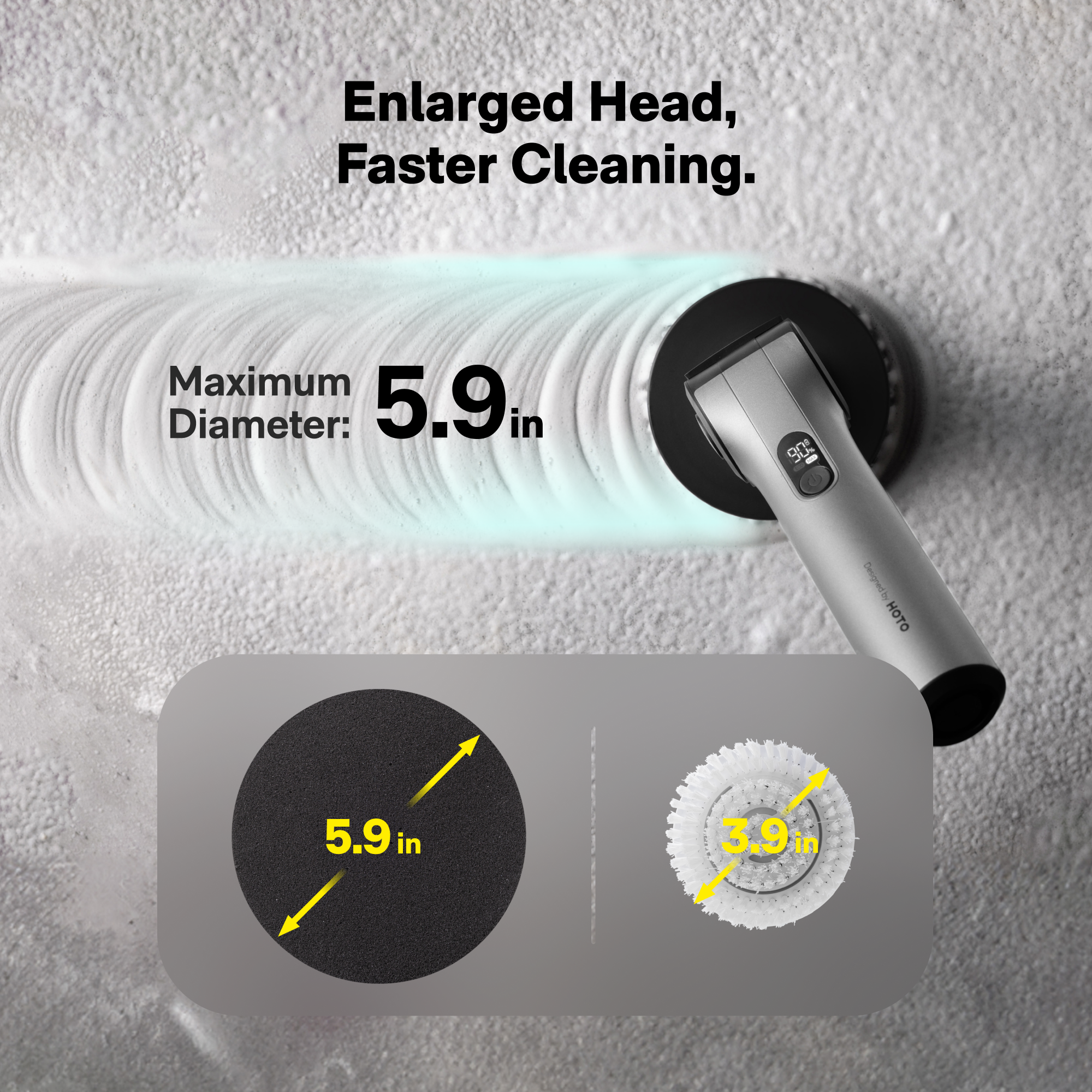 HOTO Flexi™ Cordless Spin Scrubber – Flexi-Clean Anywhere, Built to Power Through - Buyme24seven