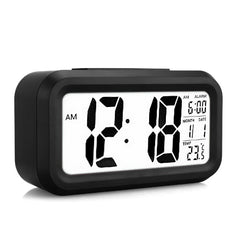 5.3 Inch Smart Simple Silent LED Digital Alarm Clock w/ Date Temp Display -Black - Buyme24seven