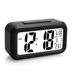 5.3 Inch Smart Simple Silent LED Digital Alarm Clock w/ Date Temp Display -Black - Buyme24seven