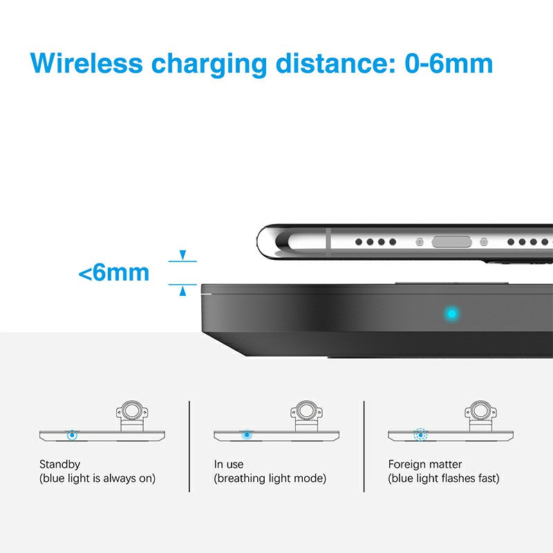 3 in 1 Wireless 10W Qi Fast Charger Station with iWatch Stand Compatible with iPhone Airpods and iWatch - Buyme24seven