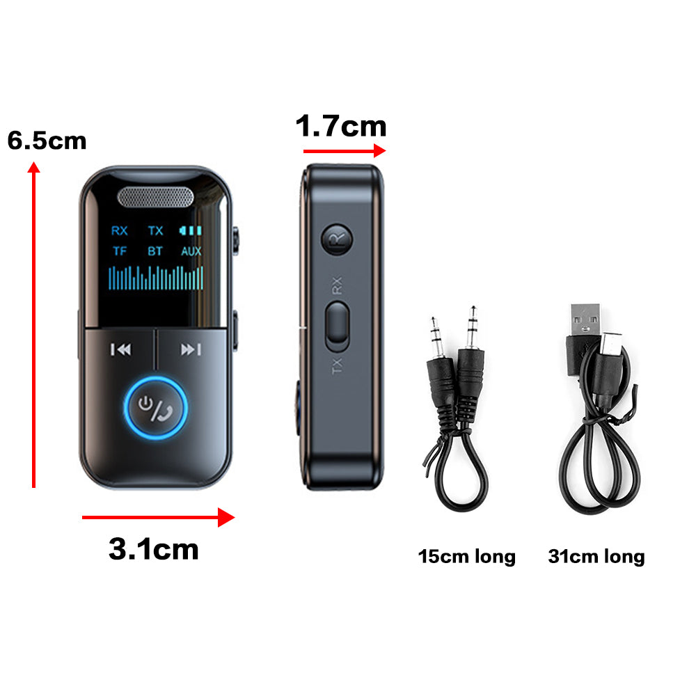 Bluetooth Audio Adapter Wireless Receiver Transmitter MP3 Player 3.5mm Aux for TV Car Headphones HiFi Speaker - Buyme24seven