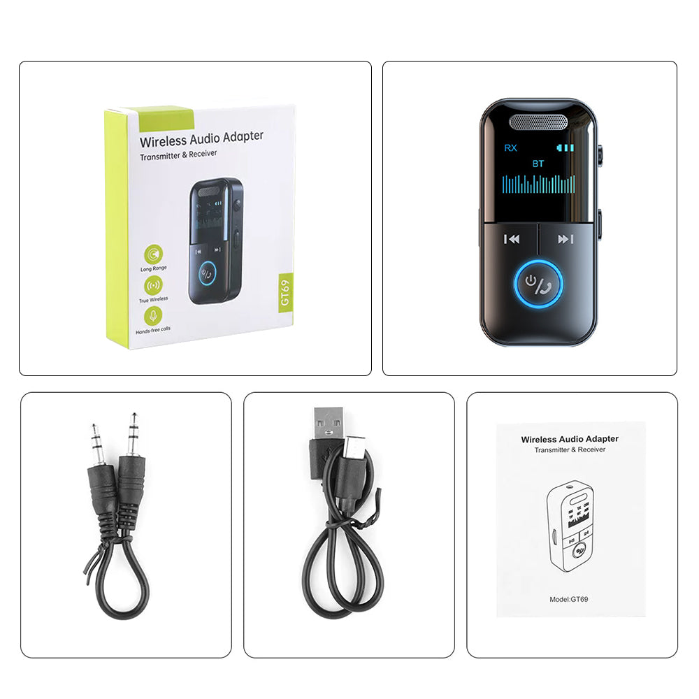 Bluetooth Audio Adapter Wireless Receiver Transmitter MP3 Player 3.5mm Aux for TV Car Headphones HiFi Speaker - Buyme24seven