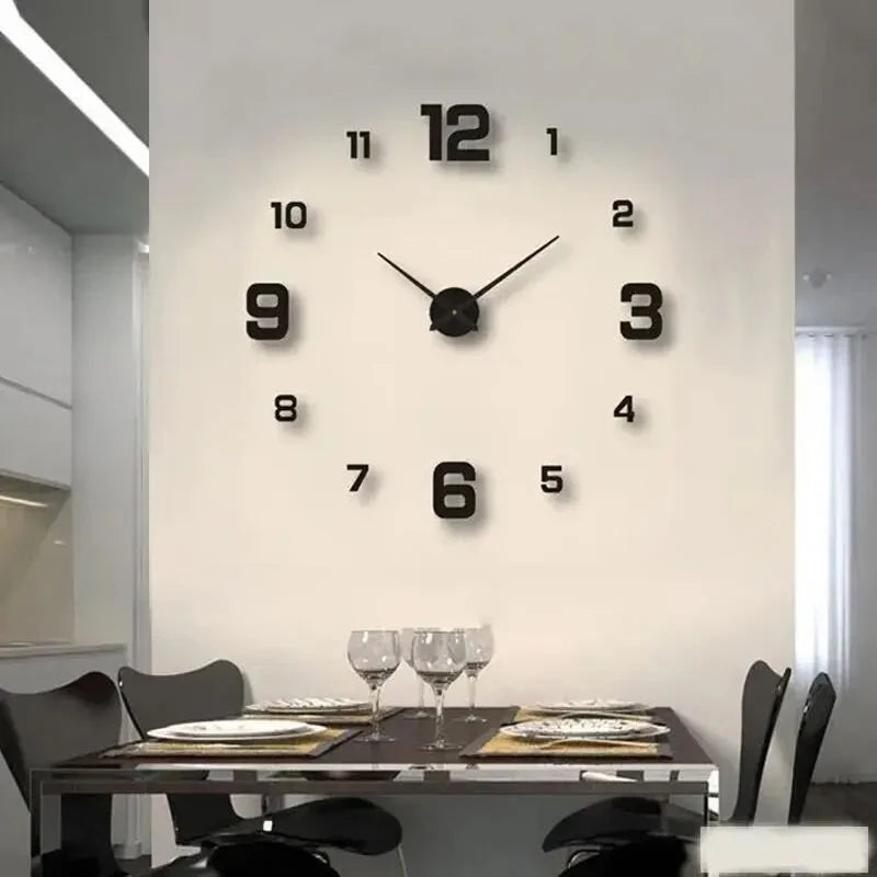 Frameless DIY Wall Clock - Stylish Home & Office Decor