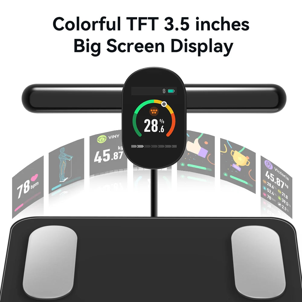 2024 Professional Smart Body Fat Scale with 8 Electrodes Body Composition Analyzer Bioimpedance Scales Weight Loss Fitness Scale - Buyme24seven