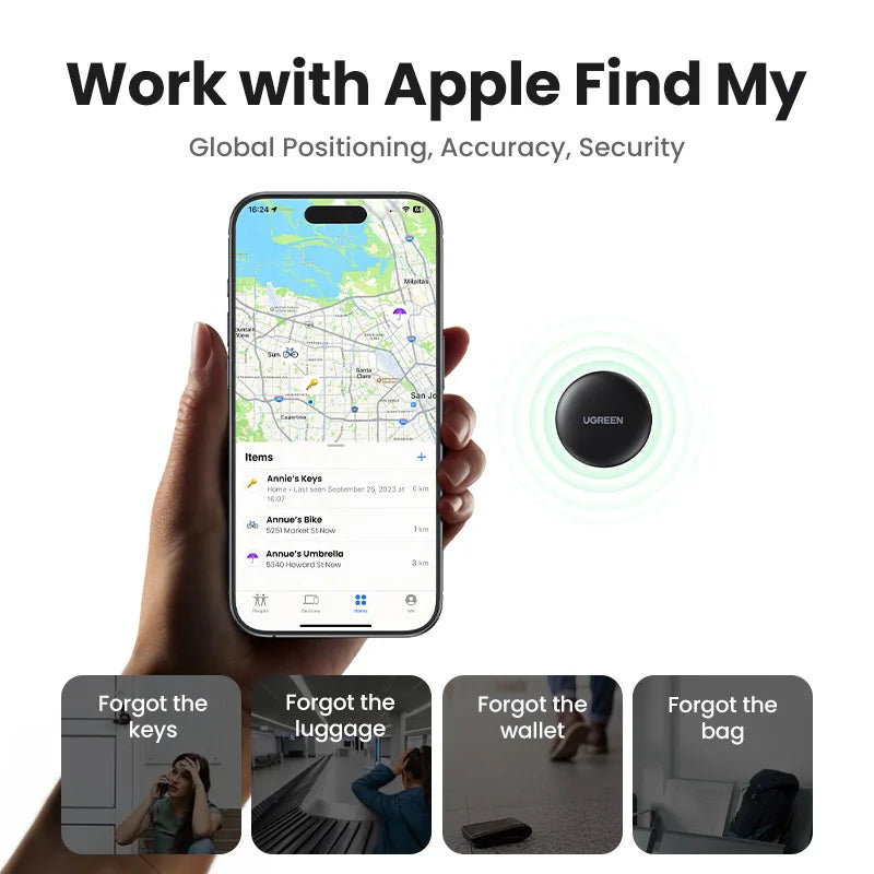 UGREEN Finder Security SmartTrack Link Smart Tag With Apple Find My Key Bluetooth GPS Tracker For Earbud Luggage MFi Finder IOS - Buyme24seven