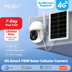 Tuya Smart 4G Solar Security Camera Outdoor,No SIM Required,Solar Charging IP camera,3MP,Human Detection,Security Protection - Buyme24seven