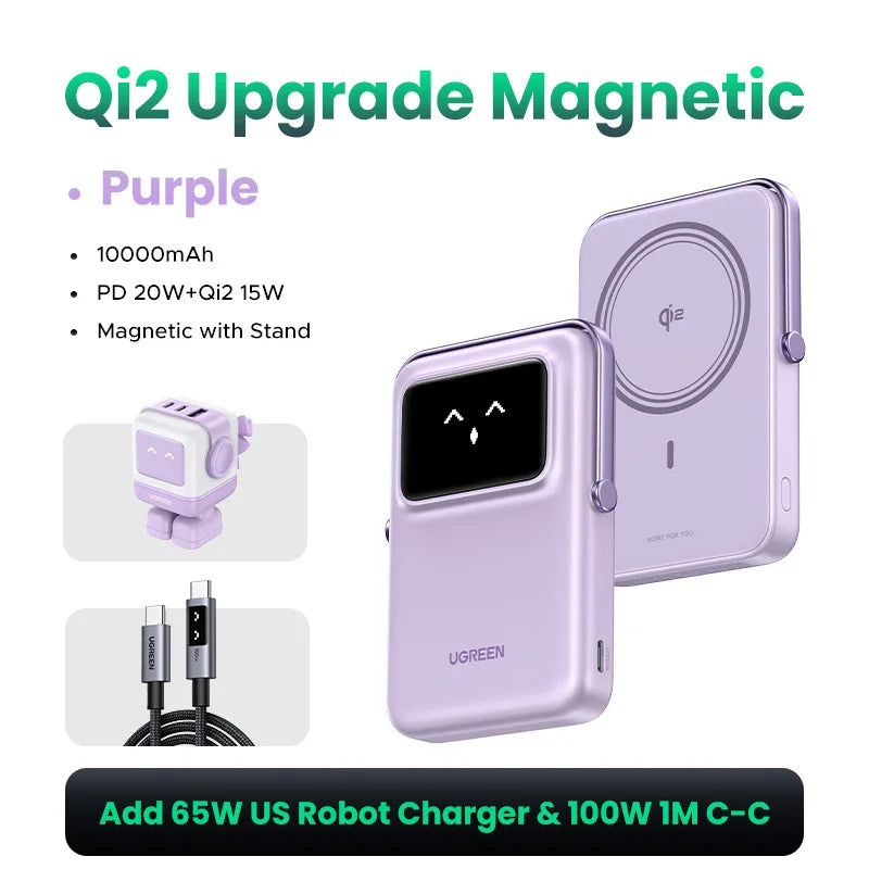 UGREEN Uno 20W Qi2 10000mAh Power Bank Magnetic Portable Wireless Fast Charging PowerBank for MagSafe for iPhone 16 Pro Max - Buyme24seven