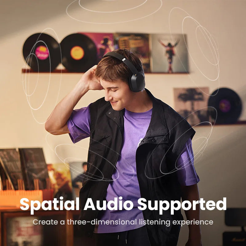 UGREEN Max5c Wireless Bluetooth Headphones 43dB Hybrid Active Noise Cancellation Hi-Res LDAC 75H Spatial Audio Earbuds Headset - Buyme24seven