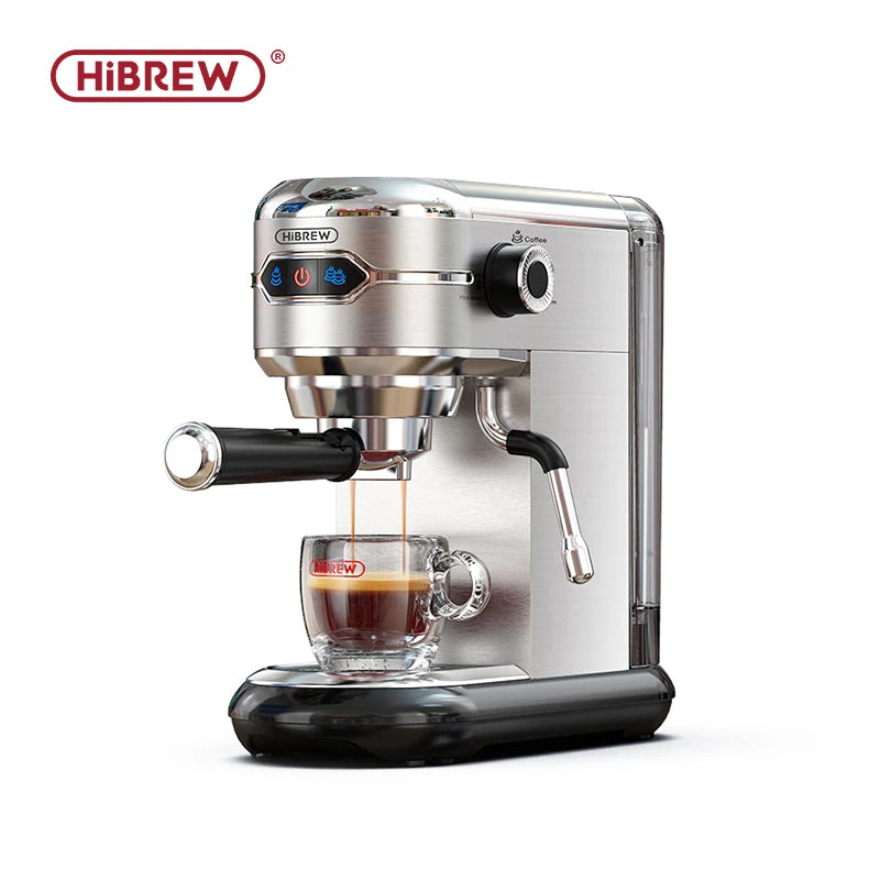 HiBREW Coffee Maker Cafetera 20 Bar Inox Semi Automatic Super Slim ESE POD& Powder Espresso Cappuccino Machine Hot Water H11 - Buyme24seven