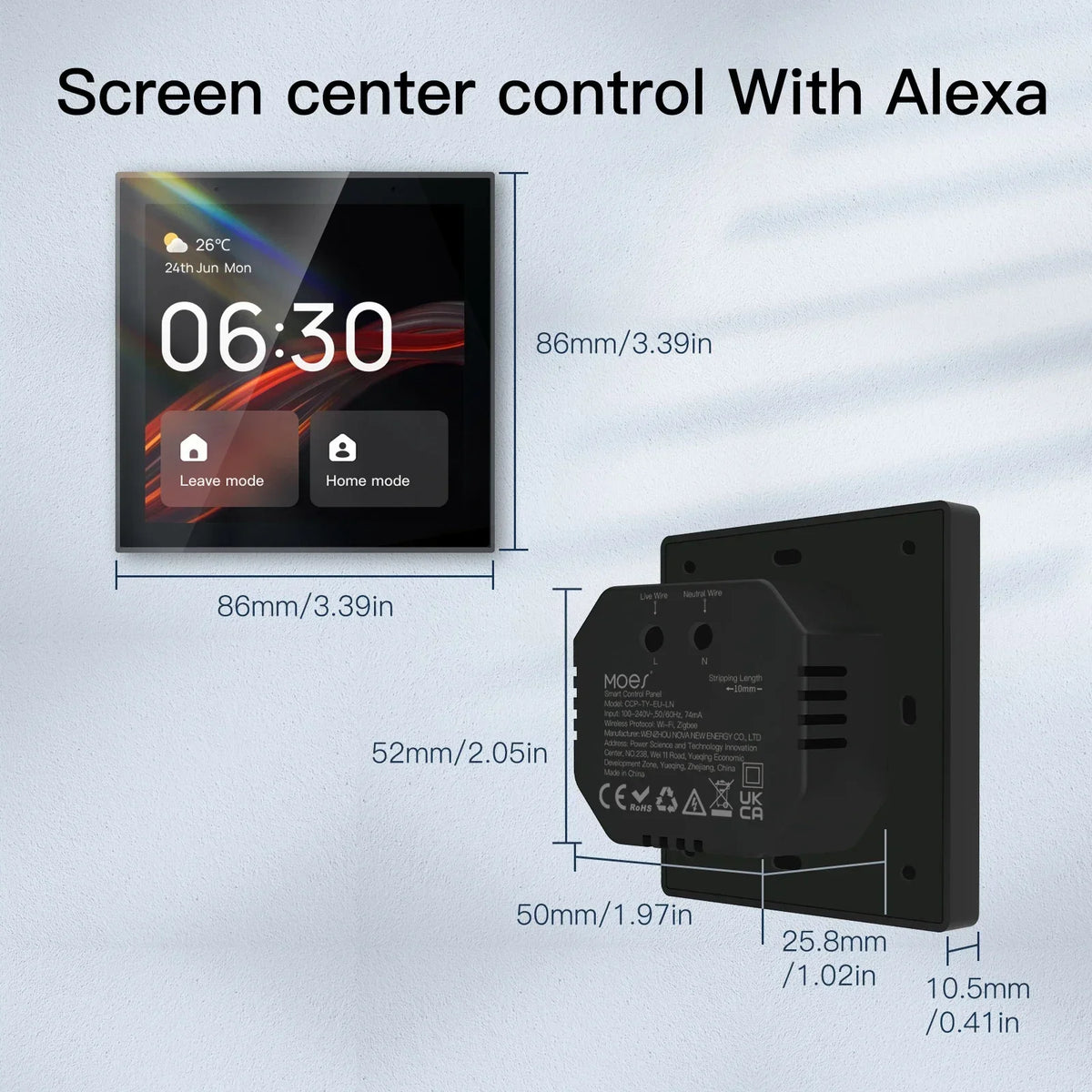 MOES Tuya wifi Multi-functional Touch Screen Control Panel 4-inch in-wall Central Controllr for Intelligent Scenes Smart Home - Buyme24seven