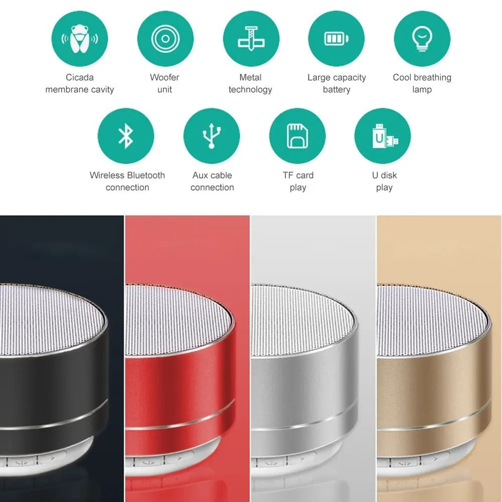 A10 Mini Bluetooth Speaker with Subwoofer, Portable & Stylish