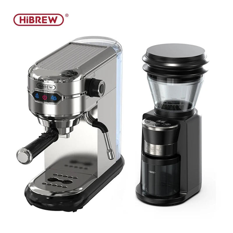 HiBREW Coffee Maker Cafetera 20 Bar Inox Semi Automatic Super Slim ESE POD& Powder Espresso Cappuccino Machine Hot Water H11 - Buyme24seven