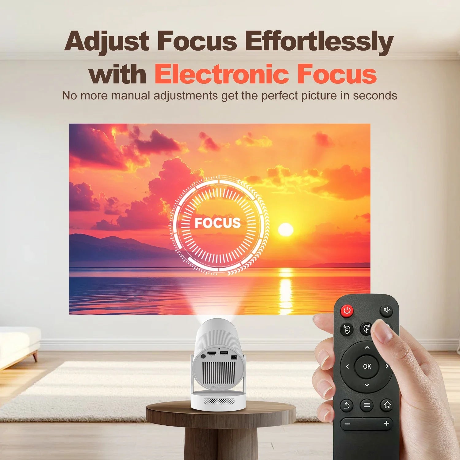 Magcubic 4K HY300 UItra Portable Projector with Electronic Focus 720P 260ANSI Speaker Android11 BT5.4 180° flexible Home Outdoor - Buyme24seven
