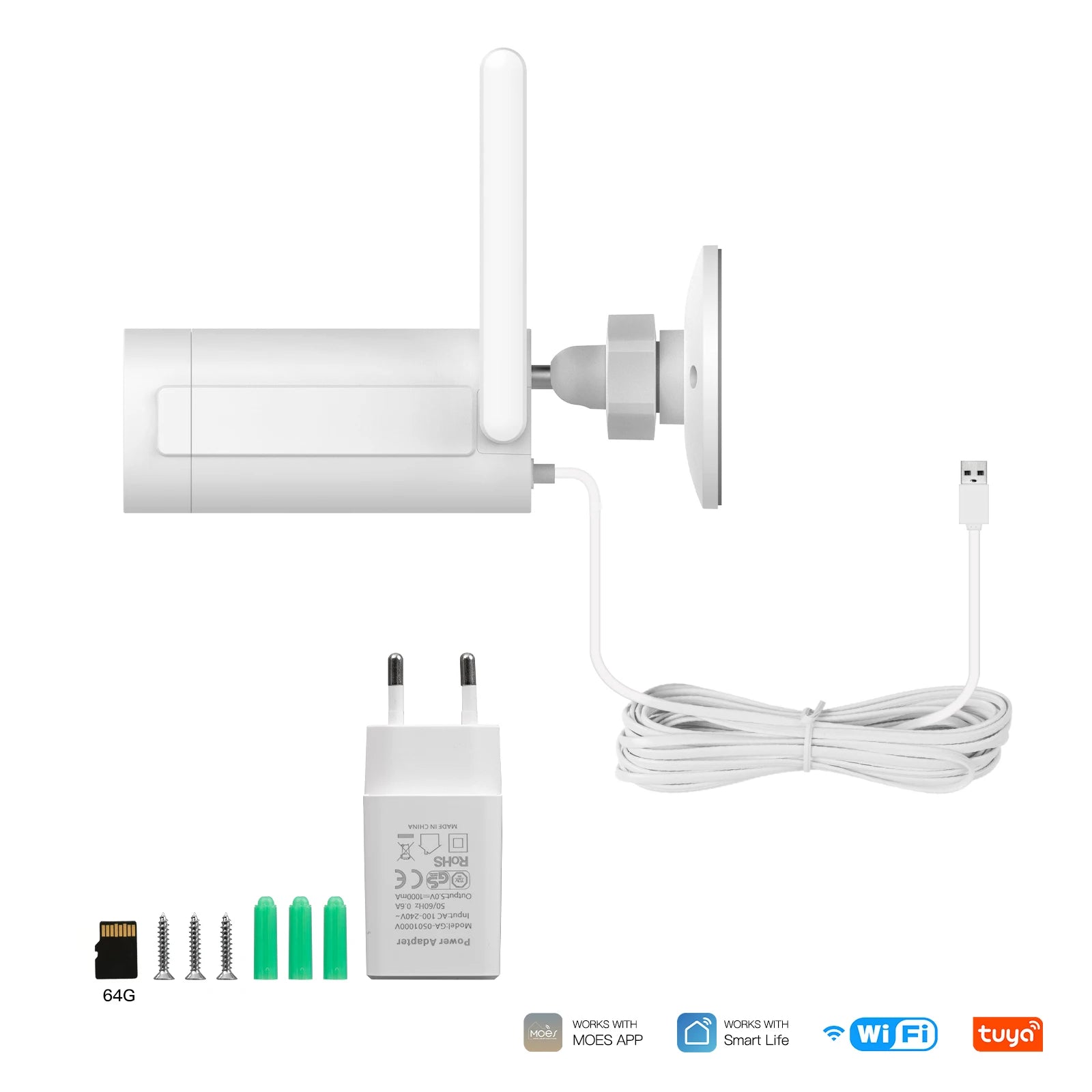 MOES WiFi Smart Outdoor Camera HD 3MP Sound Motion Detection Full Color Night Vision Waterproof Two-Way Audio Security Monitor - Buyme24seven