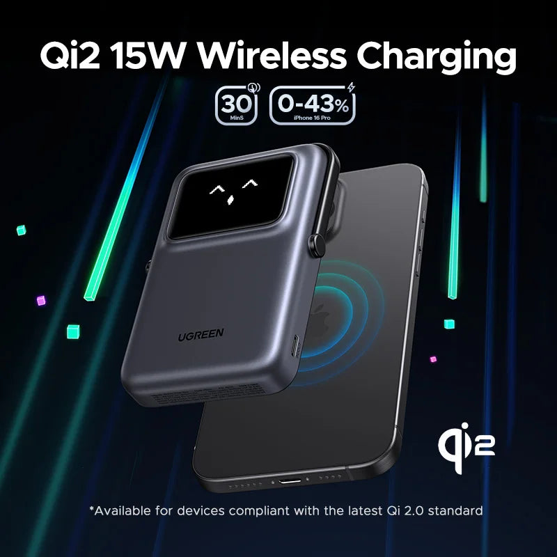 UGREEN Uno 20W Qi2 10000mAh Power Bank Magnetic Portable Wireless Fast Charging PowerBank for MagSafe for iPhone 16 Pro Max - Buyme24seven