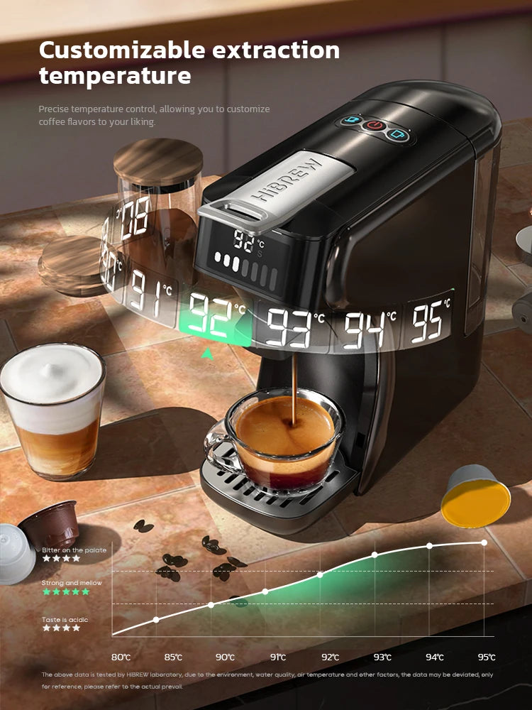 HiBREW 6in1 Capsule Coffee Machine Hot/Cold Multiple Espresso Cafetera Cappuccino Coffee Maker Dolce Gusto Nespresso Powder H1B - Buyme24seven