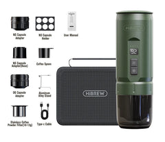 HiBREW Portable Espresso Coffee Machine for Car & Home Camping Coffee Maker Fit Nespresso Dolce Capsule Powder H4C - Buyme24seven