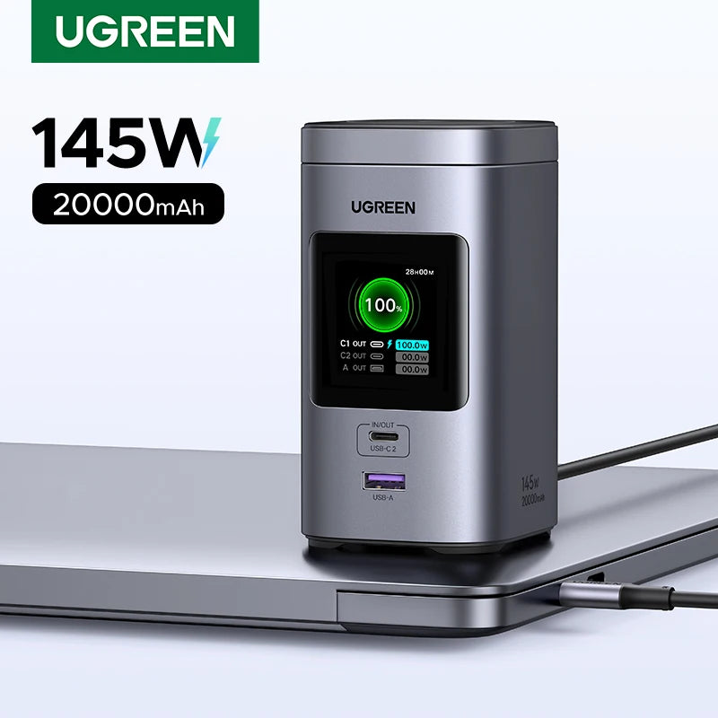 UGREEN 145W 20000mAh Power Bank Qi2 15W Magnetic Wireless Powerbank Station PD3.1 External Battery for Laptop 100W Fast Charge - Buyme24seven