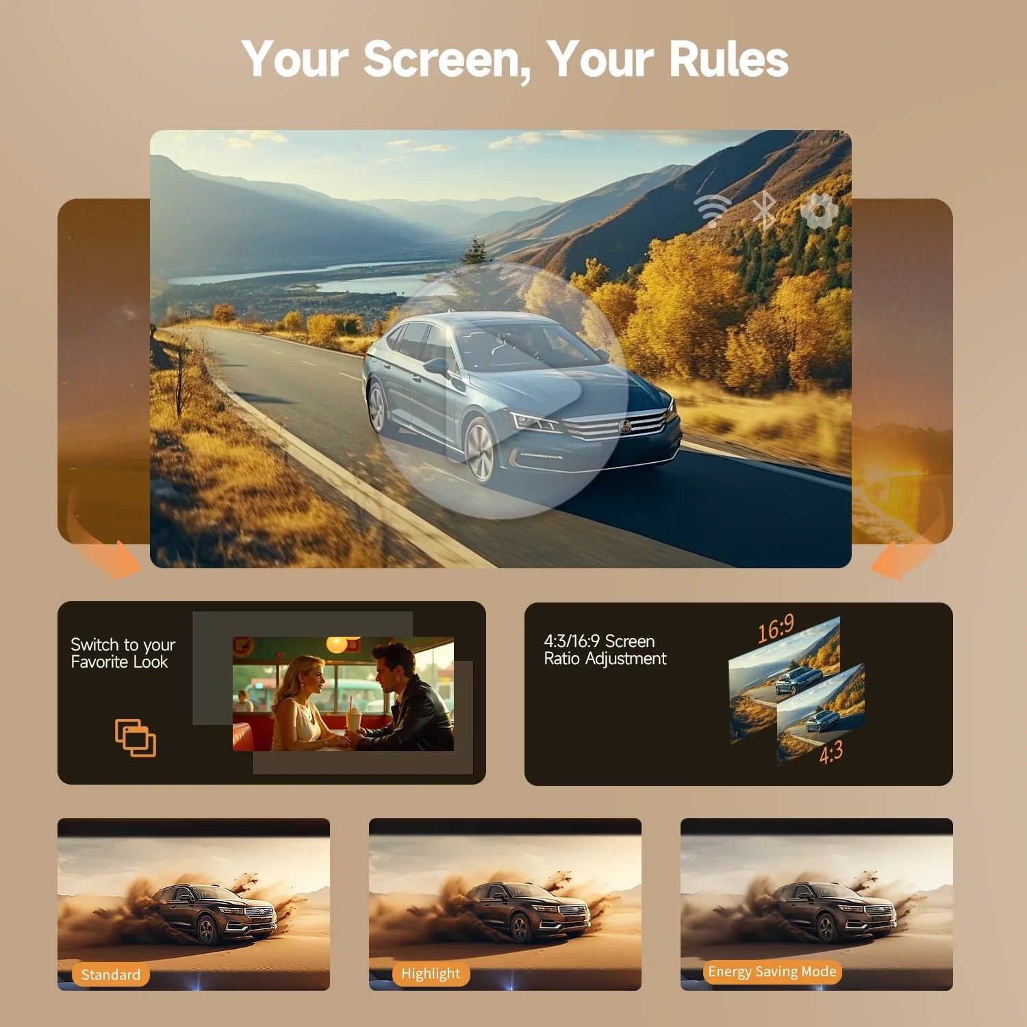 Magcubic HY310X 4K Mini Projector With Full HD 1080P 420ANSI Android 11 Auto Focus Keystone for Outdoor Theater Stand Projector - Buyme24seven