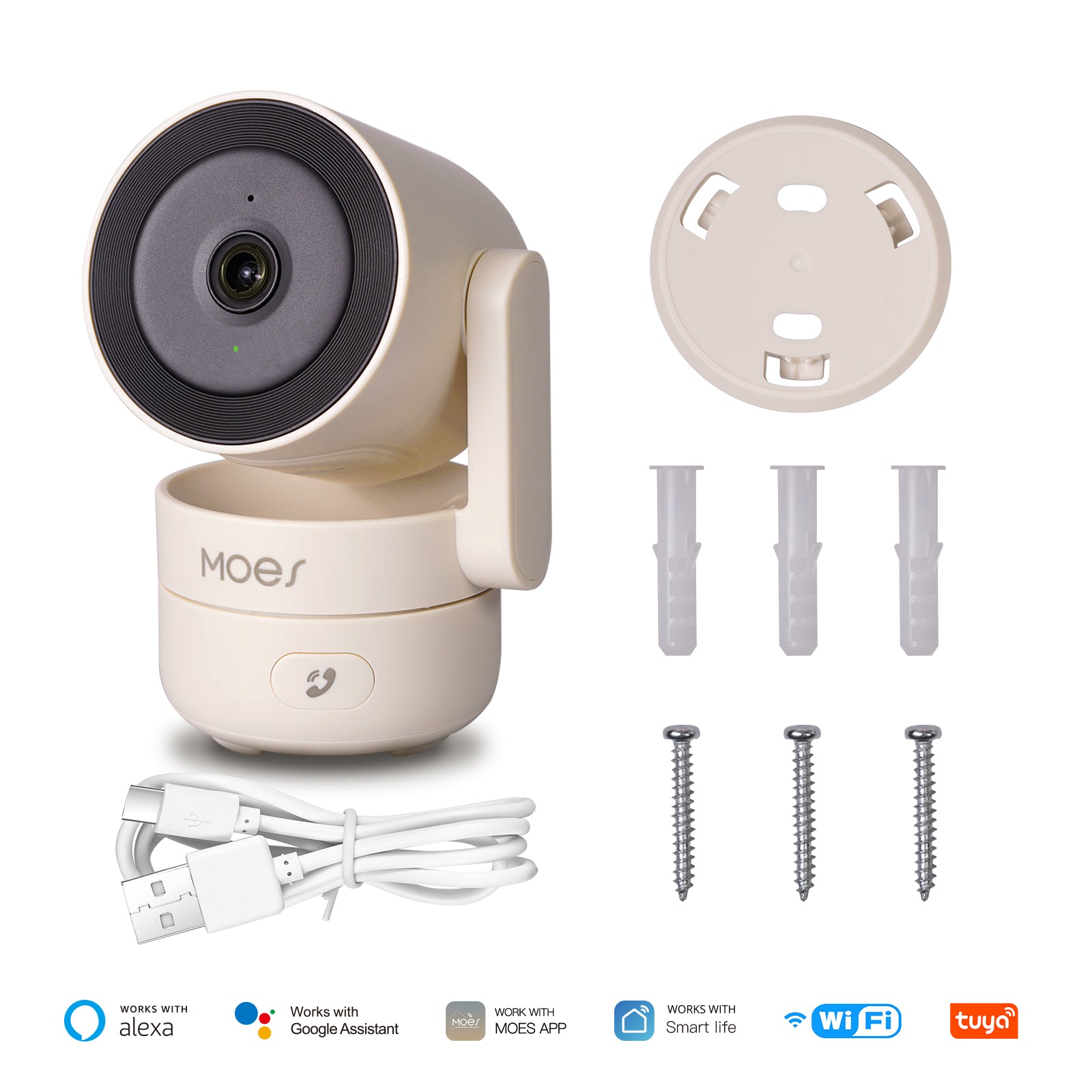 MOES Tuya Wi-Fi 6 Smart Indoor 4MP HD Security Pan/Tilt Camera Motion Tracking & Sound Detection Infrared Night Vision Monitor - Buyme24seven