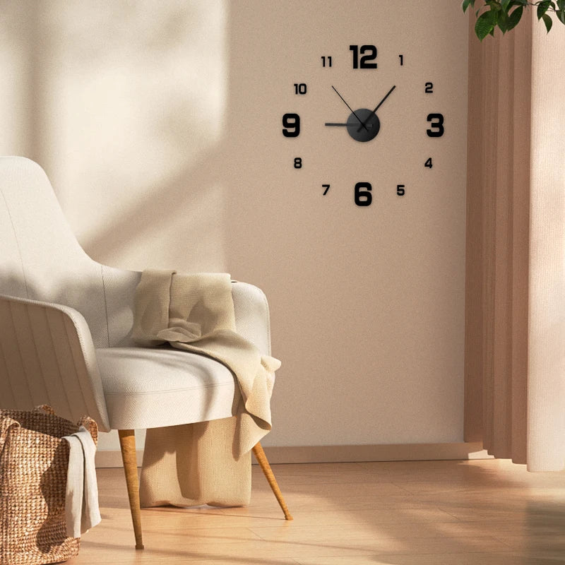 Frameless DIY Wall Clock - Stylish Home & Office Decor