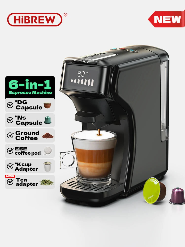 HiBREW 6in1 Capsule Coffee Machine Hot/Cold Multiple Espresso Cafetera Cappuccino Coffee Maker Dolce Gusto Nespresso Powder H1B - Buyme24seven