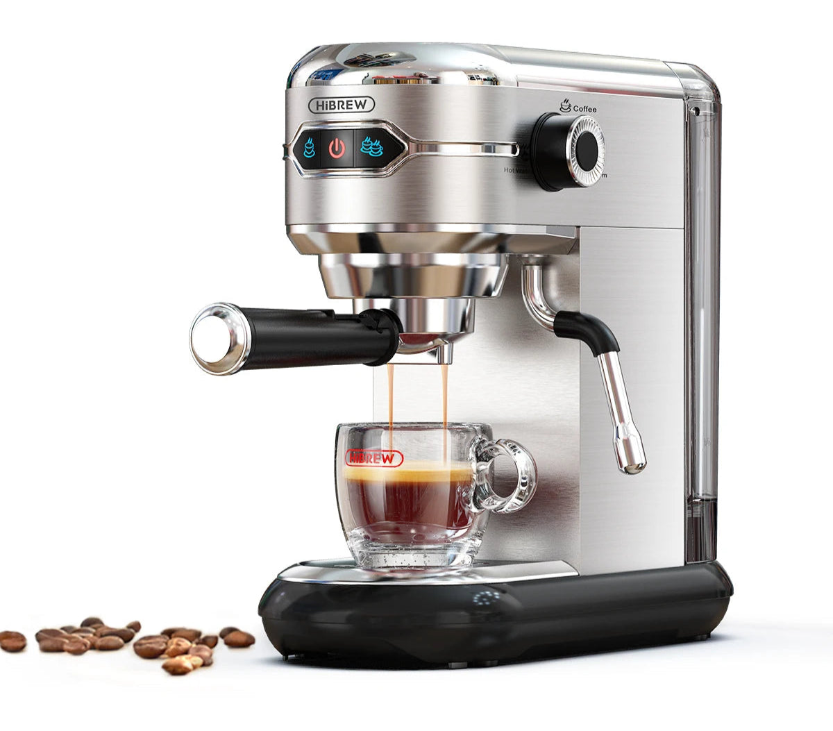 HiBREW Coffee Maker Cafetera 20 Bar Inox Semi Automatic Super Slim ESE POD& Powder Espresso Cappuccino Machine Hot Water H11 - Buyme24seven