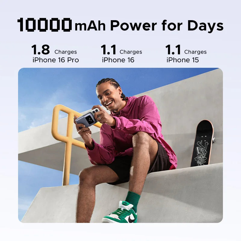 UGREEN Uno 20W Qi2 10000mAh Power Bank Magnetic Portable Wireless Fast Charging PowerBank for MagSafe for iPhone 16 Pro Max - Buyme24seven